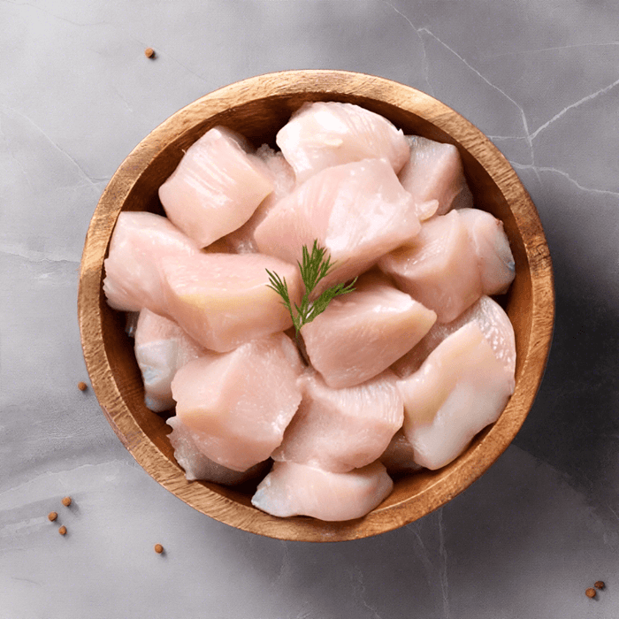 9Dorf Farms Chicken Diced 500gm, featured in the Joy Wholefoods online store.