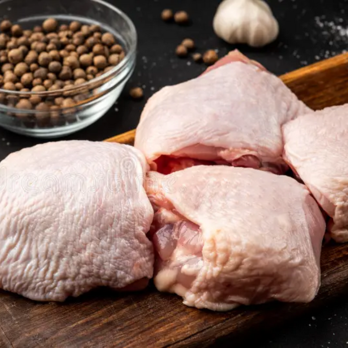 9Dorf Farms Chicken Thigh Cutlets 600gm, featured in the Joy Wholefoods online store.