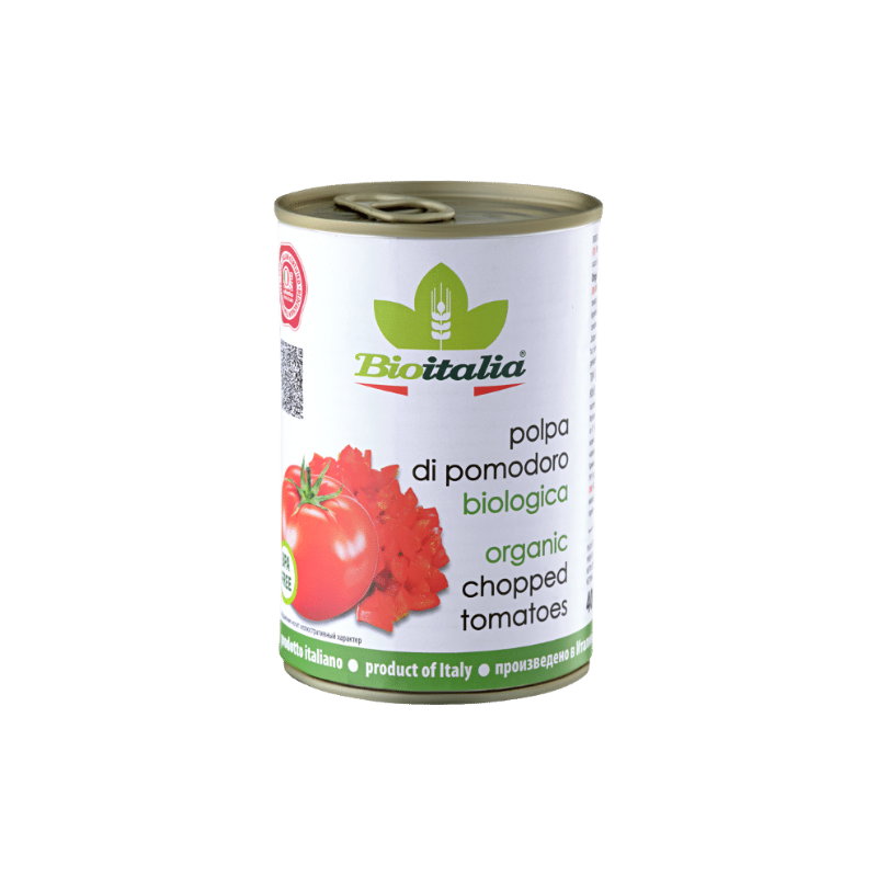 Bio Italia Chopped Tomatoes Organic 400gm, featured in the Joy Wholefoods online store.