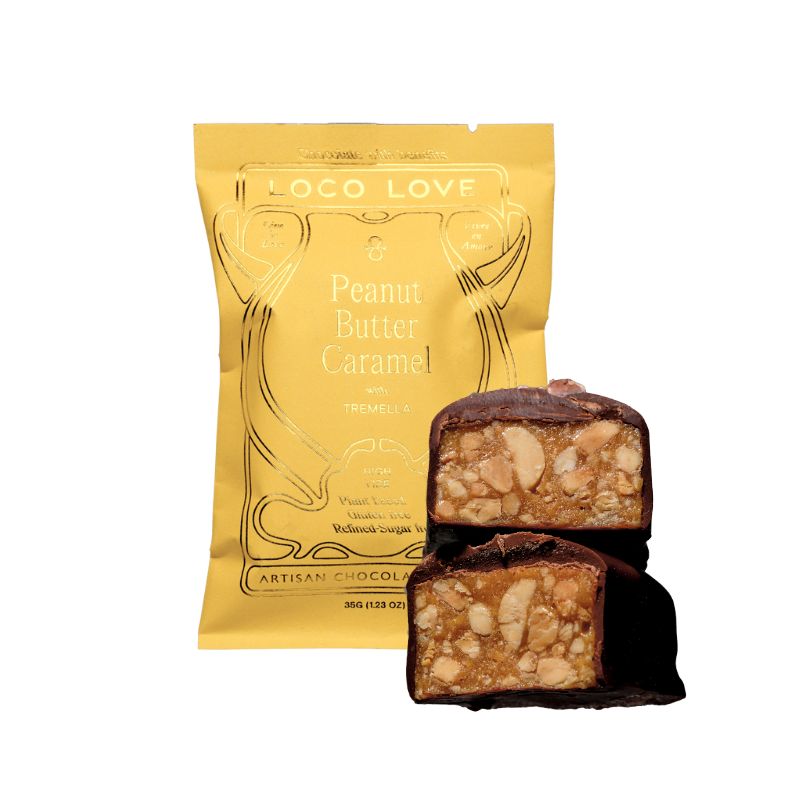 Loco Love peanut butter caramel single, featured in the Joy Wholefoods online store.