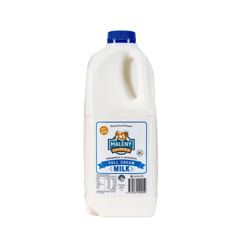Maleny Dairy Full Cream Milk 2L, featured in the Joy Wholefoods online store.
