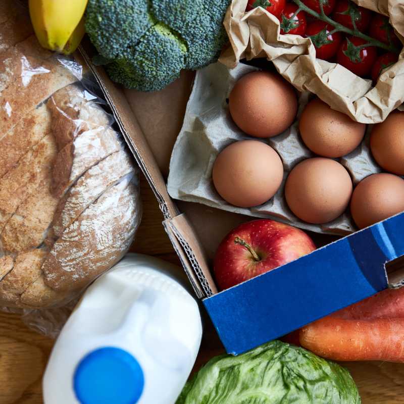 Organic Staples Box milk eggs fruit veg delivered healthy, featured in the Joy Wholefoods online store.