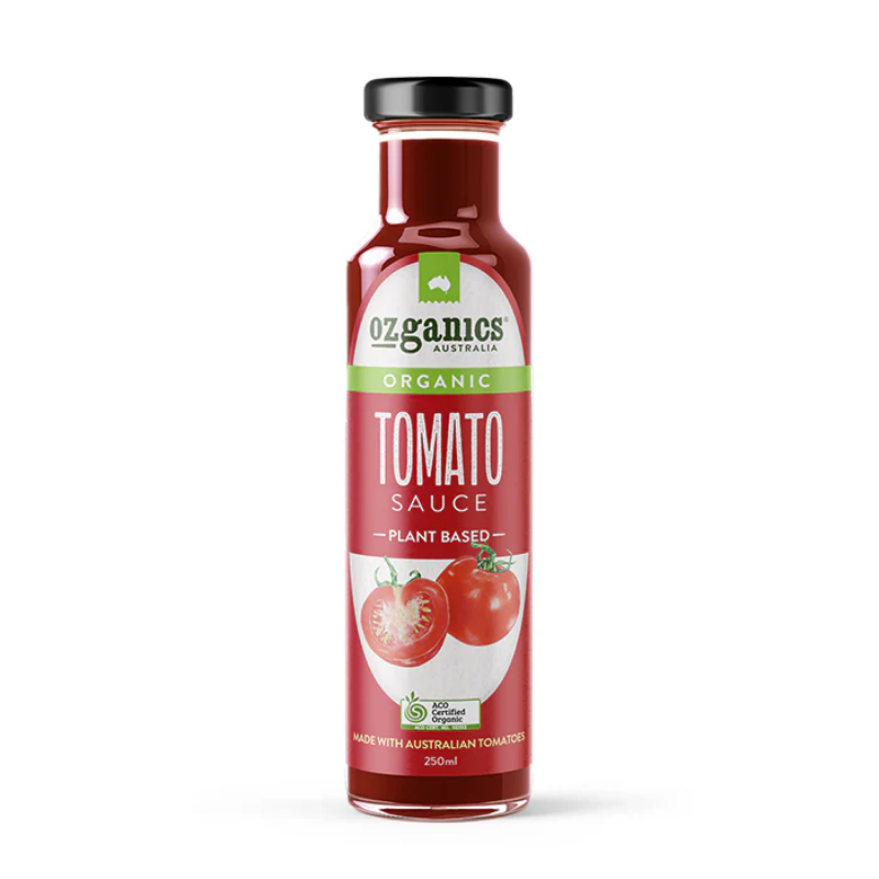 OzGanics Organic Tomato Sauce 250ml, featured in the Joy Wholefoods online store.