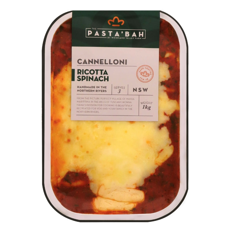 A pack of Ricotta Spinach Cannelloni for a family
