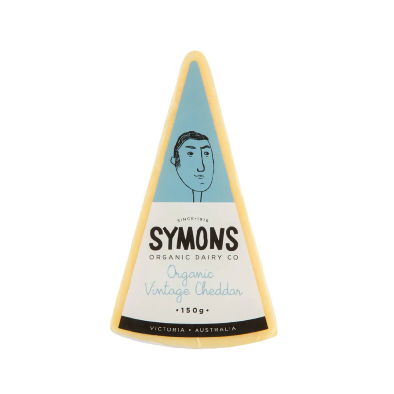 SymonsOrganicDairyVintageCheddar150gm, featured in the Joy Wholefoods online store.