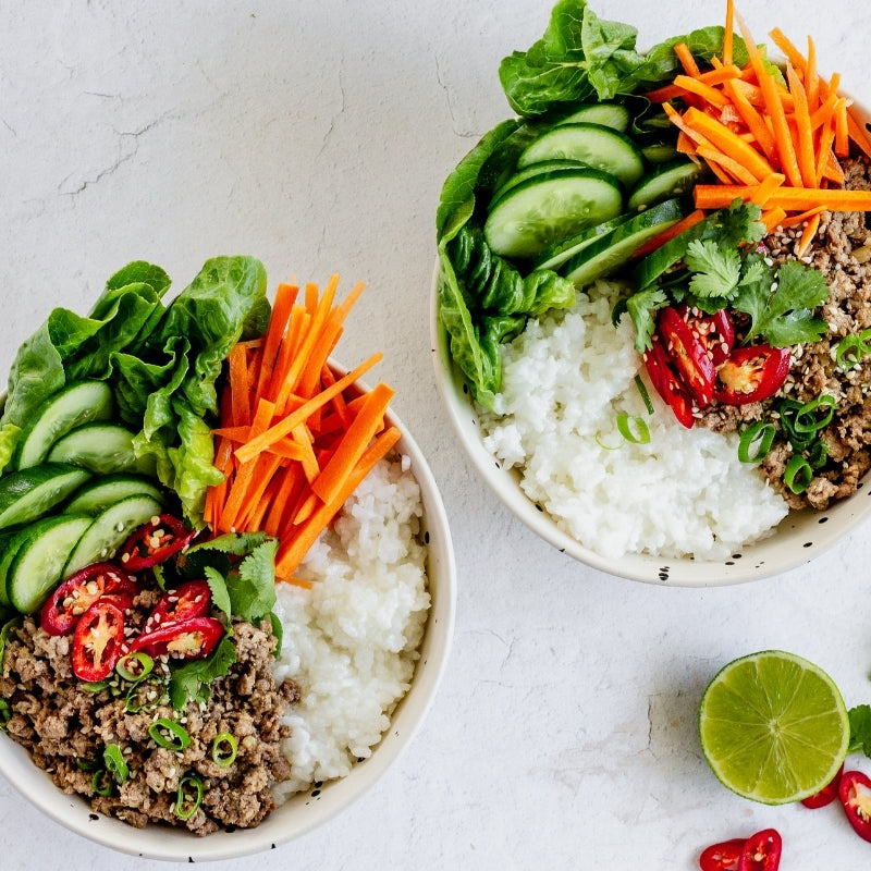 Vietnamese Pork Bowls, featured in the Joy Wholefoods online store.