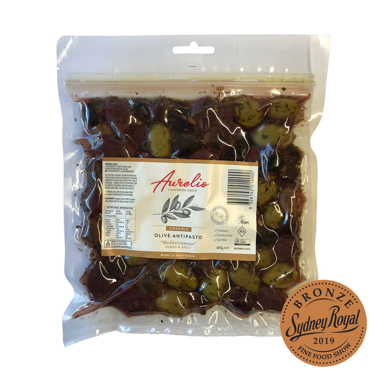 Aurelio organic mediterranean olives Brisbane and Gold Coast, featured in the Joy Wholefoods online store.