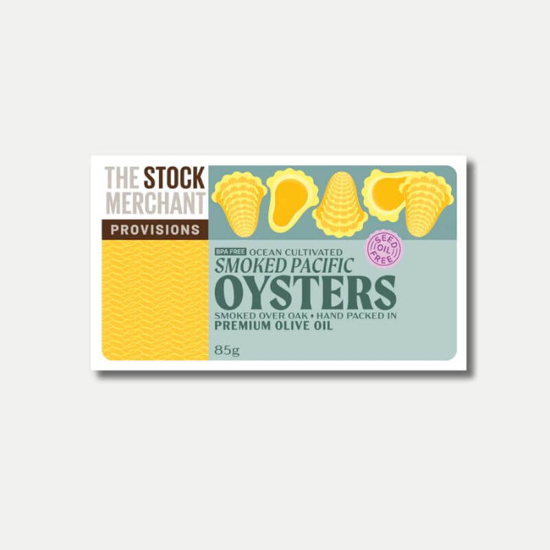 The stock merchant oysters in olive oil85gm, featured in the Joy Wholefoods online store.