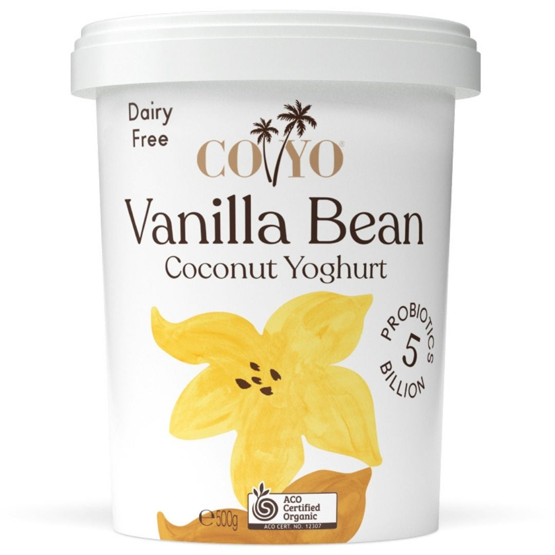 COYO Coconut Yoghurt 500g Vanilla Bean Natural Brisbane, from the Joy Wholefoods range.