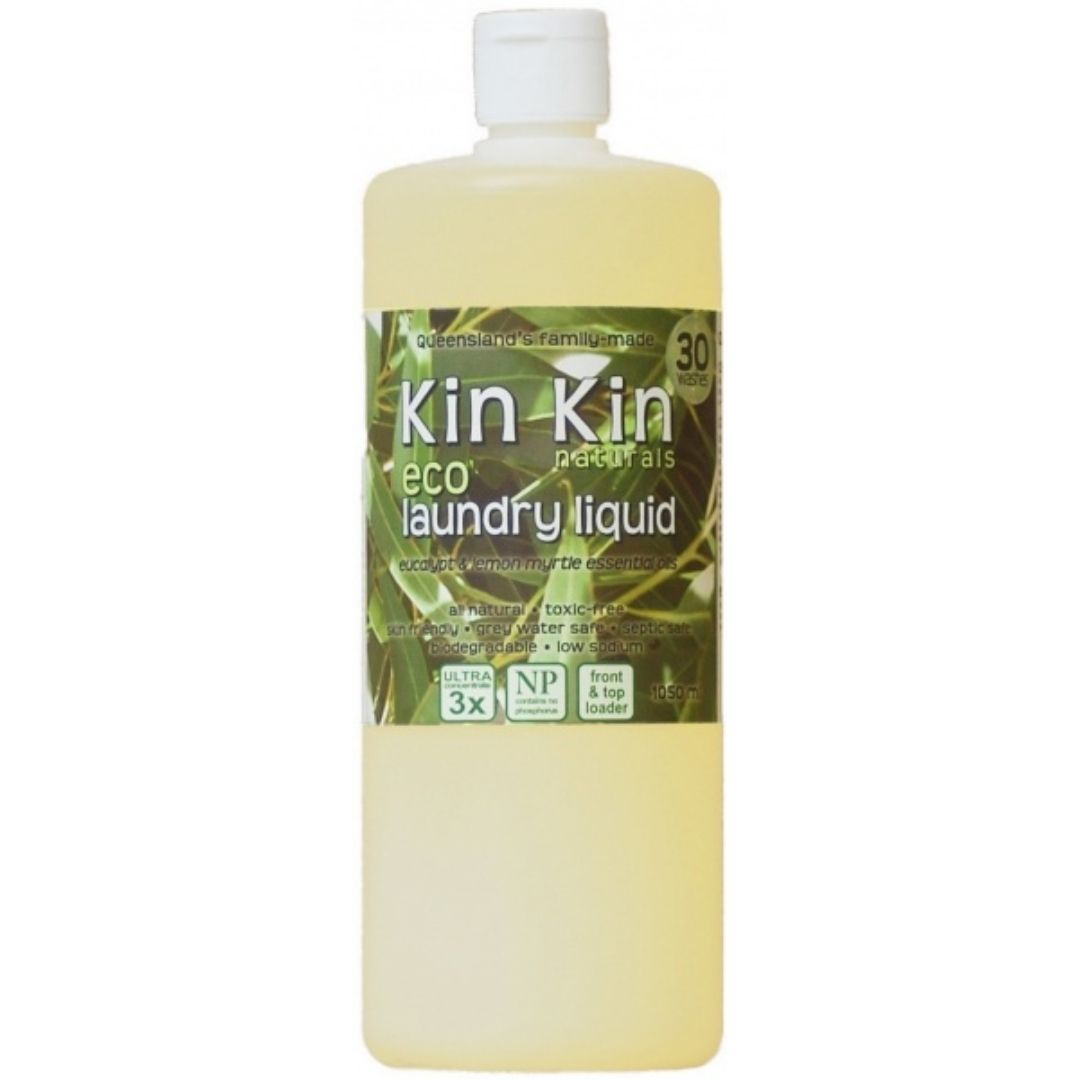 Kin Kin Laundry Liquid Eucalypt Lemon Myrtle Eco Naturals Brisbane, part of the Joy Wholefoods organic range.