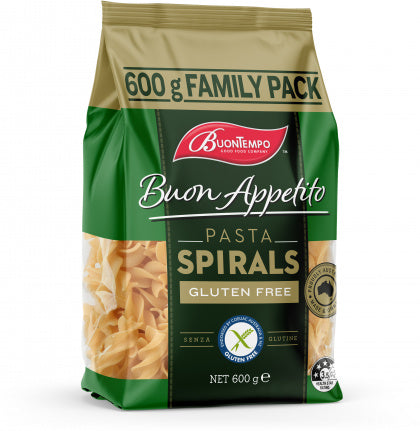 Gluten free pasta spirals organic, available from Joy Wholefoods.