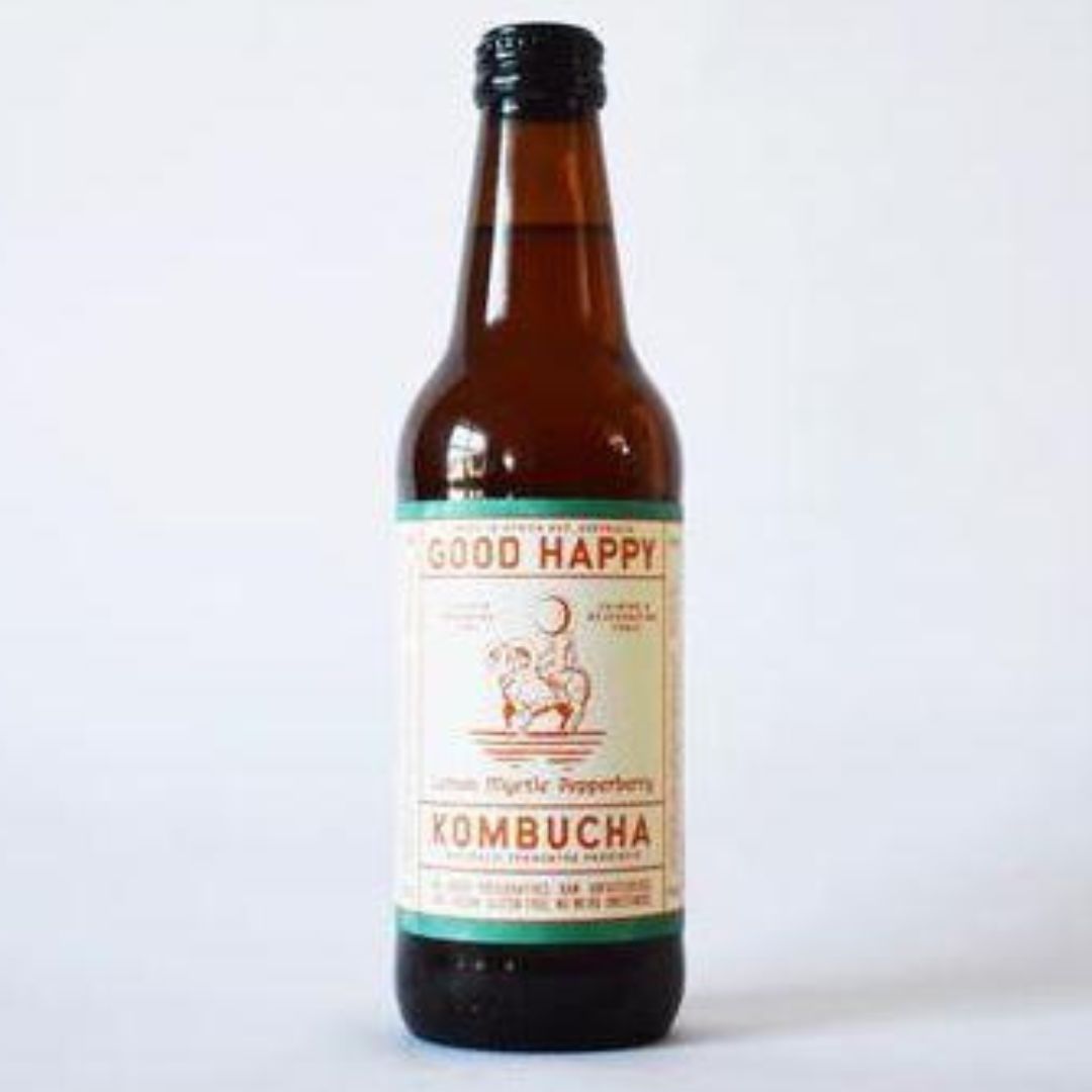 Good happy kombucha lemon myrtle pepperberry Brisbane, available from Joy Wholefoods.