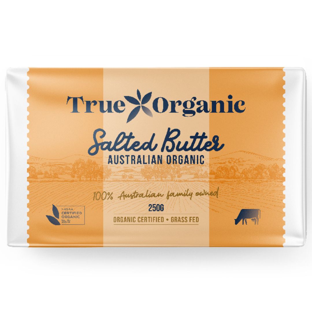 True organic salted butter grass fed Brisbane, part of the Joy Wholefoods organic range.