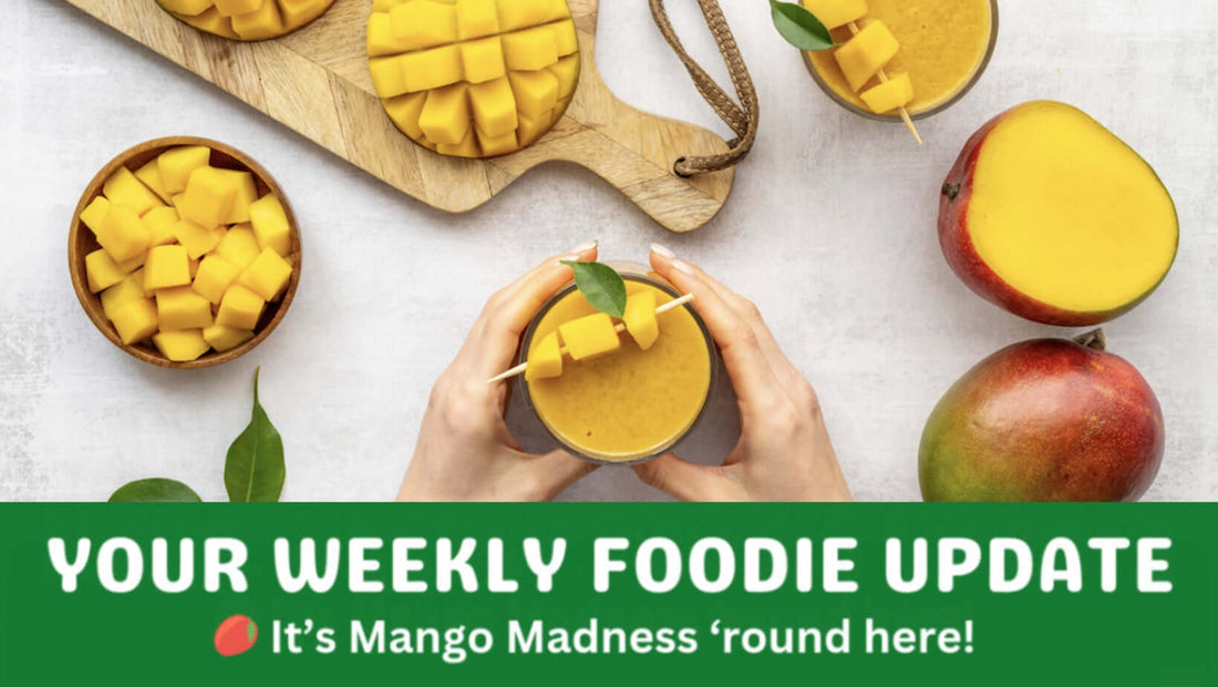 Fresh mango desserts and sliced mango prepared together,