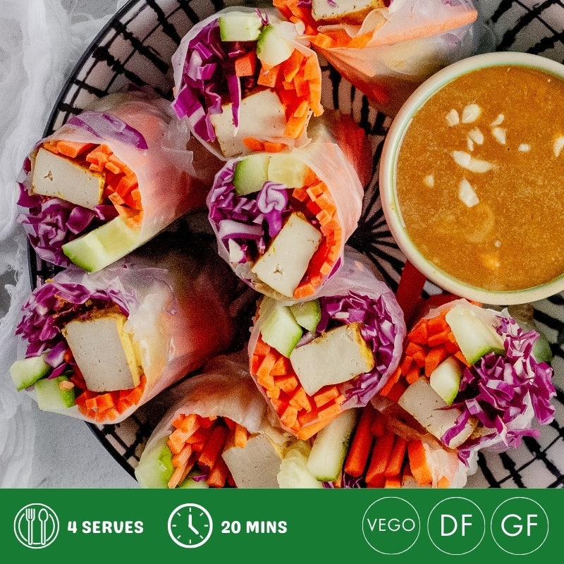 Rice Paper Rolls with Satay Dipping Sauce – Joy Wholefoods