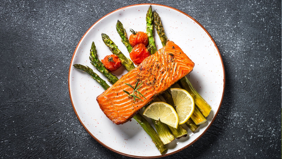 Wild-caught Salmon with Roasted Asparagus & Cherry Tomatoes
