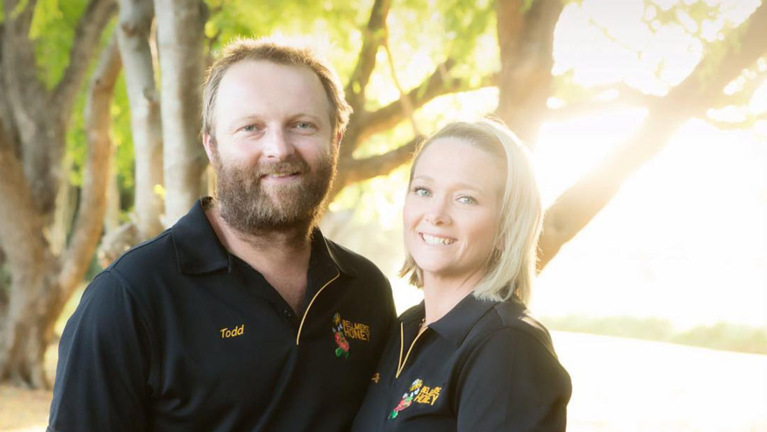 Local Australian raw honey producers - Todd and Chez from Bellmere Honey