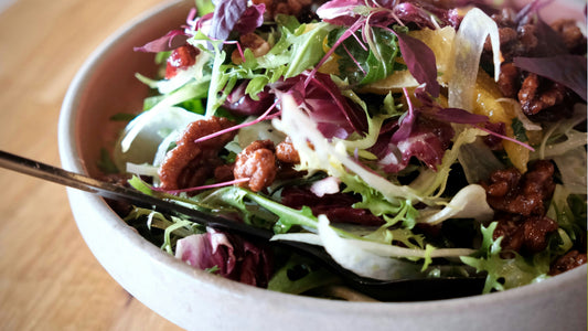 Winter radicchio, fennel and orange salad with walnuts and parmesan – a fresh seasonal recipe made with organic Australian produce.