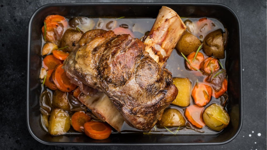 lamb roast with potatoes and carrots