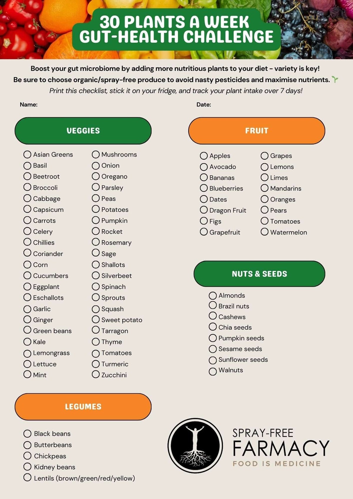 30 Plants a Week Gut Health Challenge, featured in the Joy Wholefoods online store.