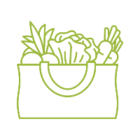 grocery shopping green icon carrots lettuce toms