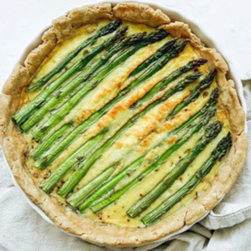 Asparagus Quiche, featured in the Joy Wholefoods online store.