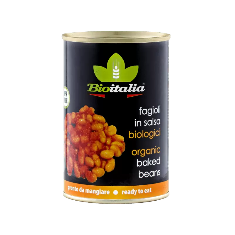Bio Italia Baked Beans 400gm, featured in the Joy Wholefoods online store.