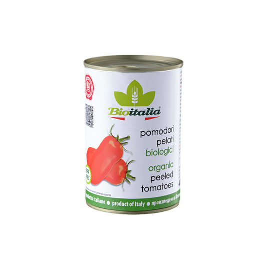 Bio Italia Whole Peeled Tomatoes Organic 400gm, featured in the Joy Wholefoods online store.