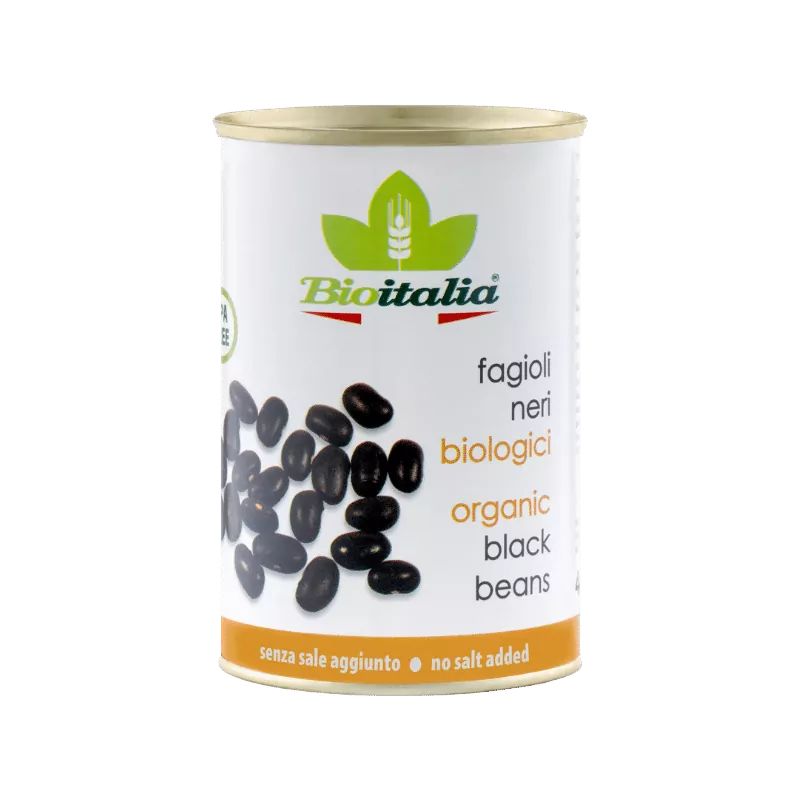 BioItalia Black Beans 400gm, featured in the Joy Wholefoods online store.