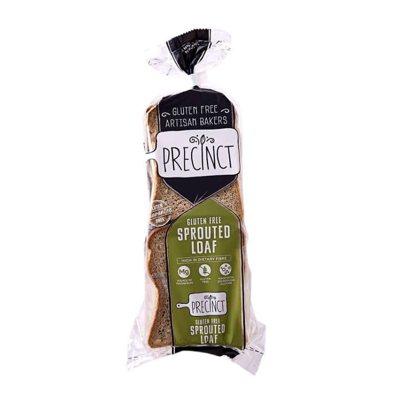 Bread Gluten Free Sprouted Loaf Sliced GF Precinct, featured in the Joy Wholefoods online store.