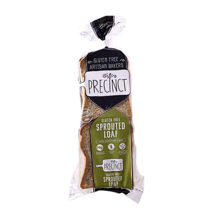 Bread Gluten Free Sprouted Loaf Sliced GF Precinct, featured in the Joy Wholefoods online store.