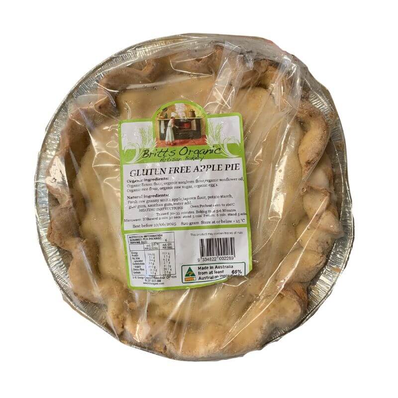 Britts Organic Gluten Free Apple Pie Family, featured in the Joy Wholefoods online store.