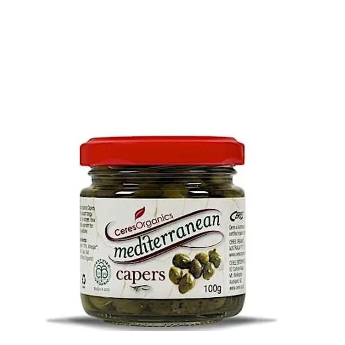 Ceres Organics capers mediteranean 100gm, featured in the Joy Wholefoods online store.