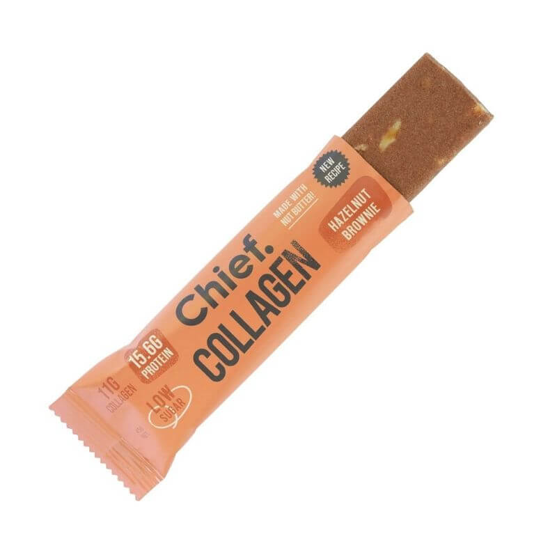 Chief Collagen Bar Hazelnut Brownie 45gm, featured in the Joy Wholefoods online store.