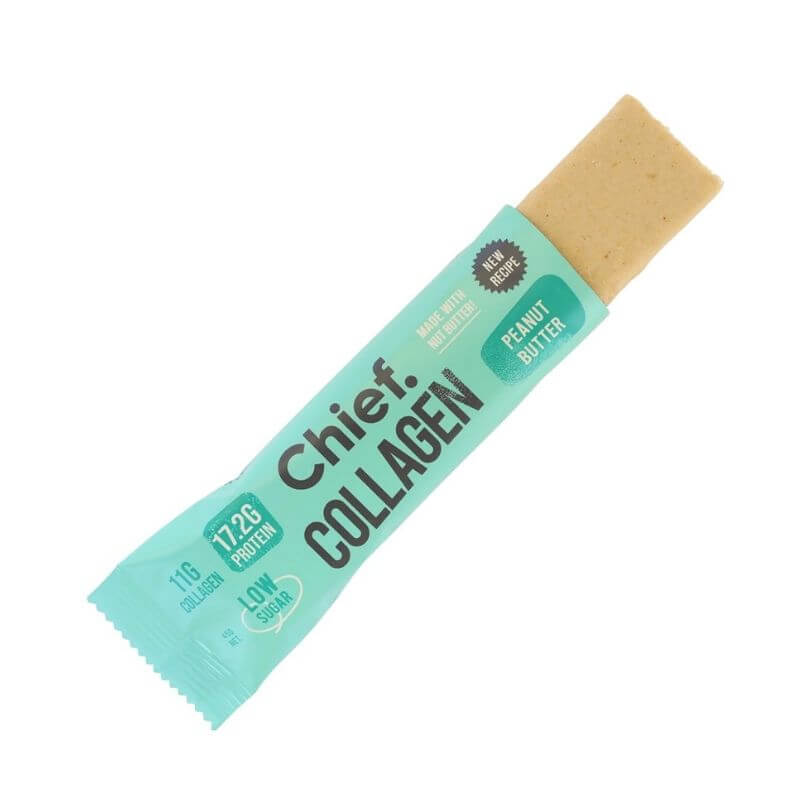 Chief Collagen Bar Peanut Butter 45gm, featured in the Joy Wholefoods online store.