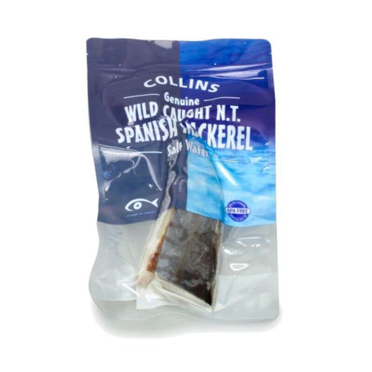Collins Seafood Wild Caught NT Spanish Mackerel Skin On, featured in the Joy Wholefoods online store.