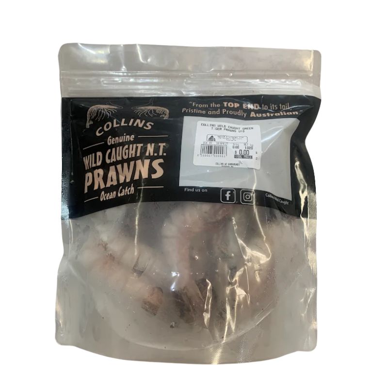 Collins Wild Caught Seafood NT Tiger Prawns, featured in the Joy Wholefoods online store.