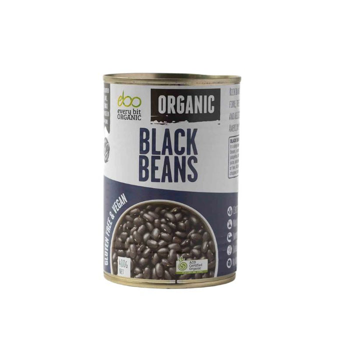 Every Bit Organic Black Beans 400gm, featured in the Joy Wholefoods online store.