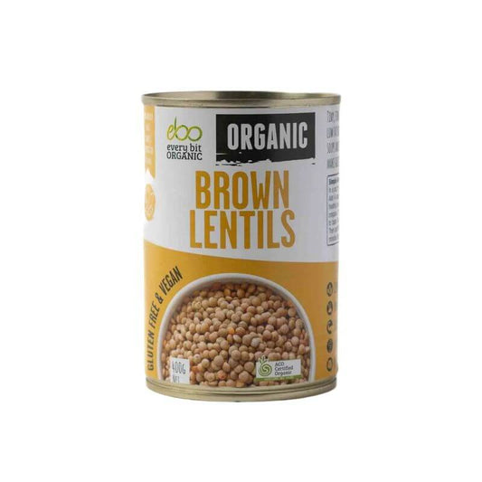 Every Bit Organic Brown Lentils 400gm, featured in the Joy Wholefoods online store.
