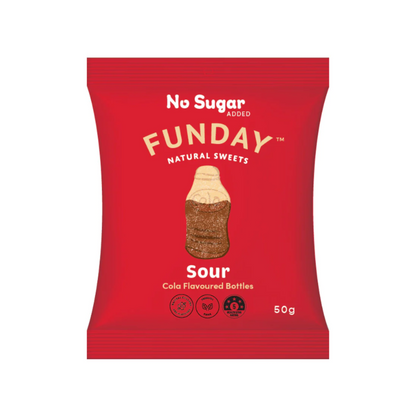 FundaySweetsSourColaBottles50gm, featured in the Joy Wholefoods online store.