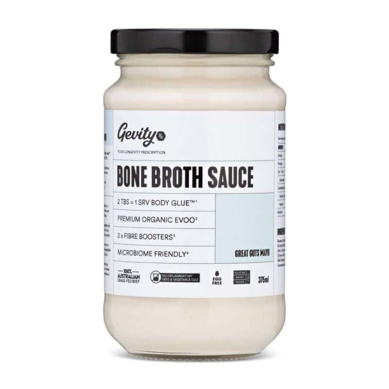 Gevity Bone Broth Sauce Great Guts Mayo 375ml, featured in the Joy Wholefoods online store.