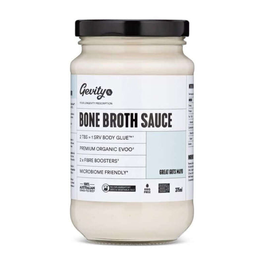 Gevity Bone Broth Sauce Great Guts Mayo 375ml, featured in the Joy Wholefoods online store.