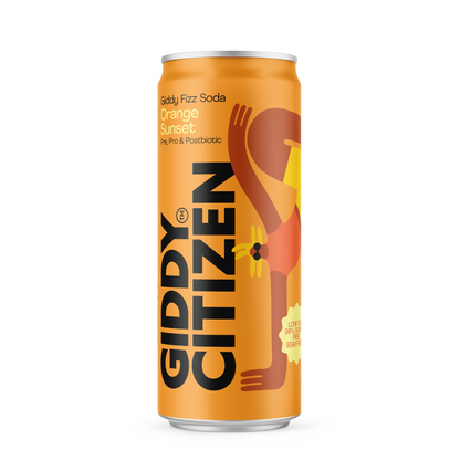 Giddy Citizen Fizz Soda Orange Sunset, featured in the Joy Wholefoods online store.
