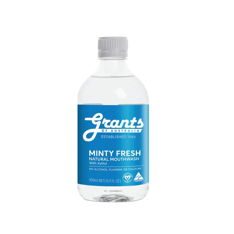Grants Minty Fresh Natural Mouthwash 500ml, featured in the Joy Wholefoods online store.