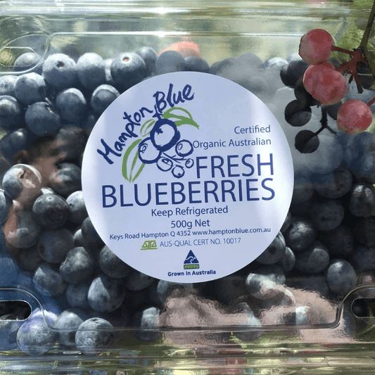 HamptonBlueBlueberries500gmPunnet, featured in the Joy Wholefoods online store.