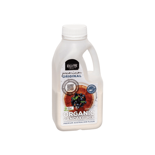 Kialla Pure Organic Premium Pancake Mix 365gm, featured in the Joy Wholefoods online store.