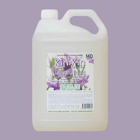 Kin Kin Laundry Liquid Lavender Ylang Ylang Echo Brisbane, featured in the Joy Wholefoods online store.