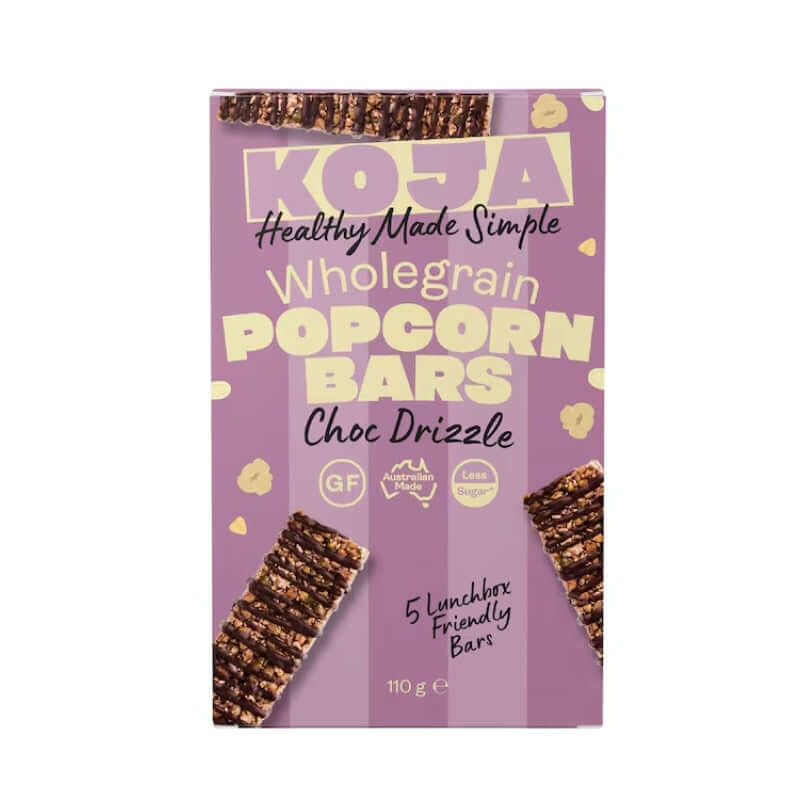 Koja Popcorn Bards Choc Drizzle, featured in the Joy Wholefoods online store.