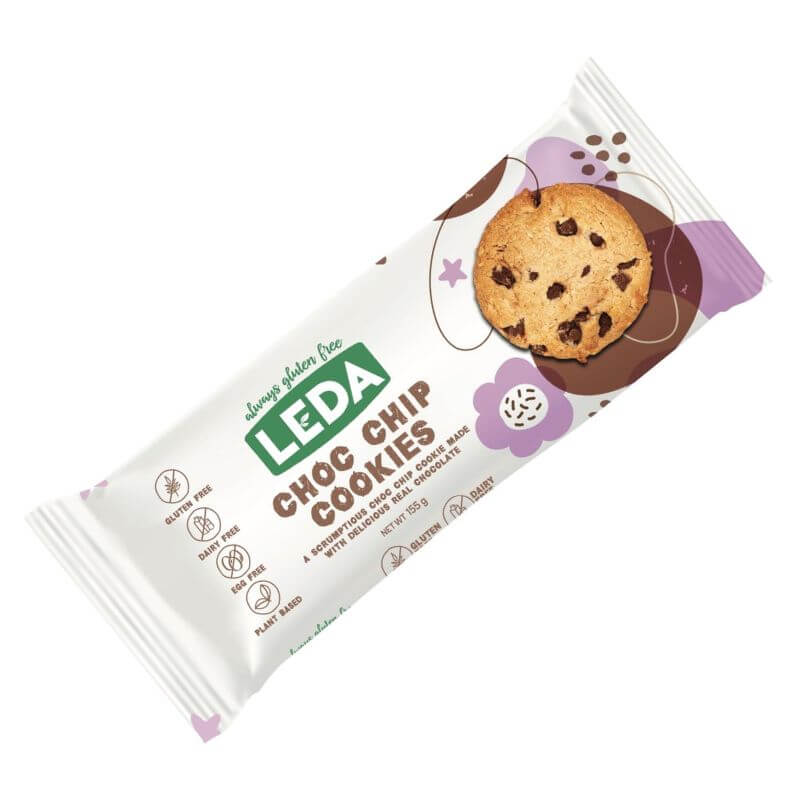 Leda Choc Chip Cookies GF 155gm, featured in the Joy Wholefoods online store.