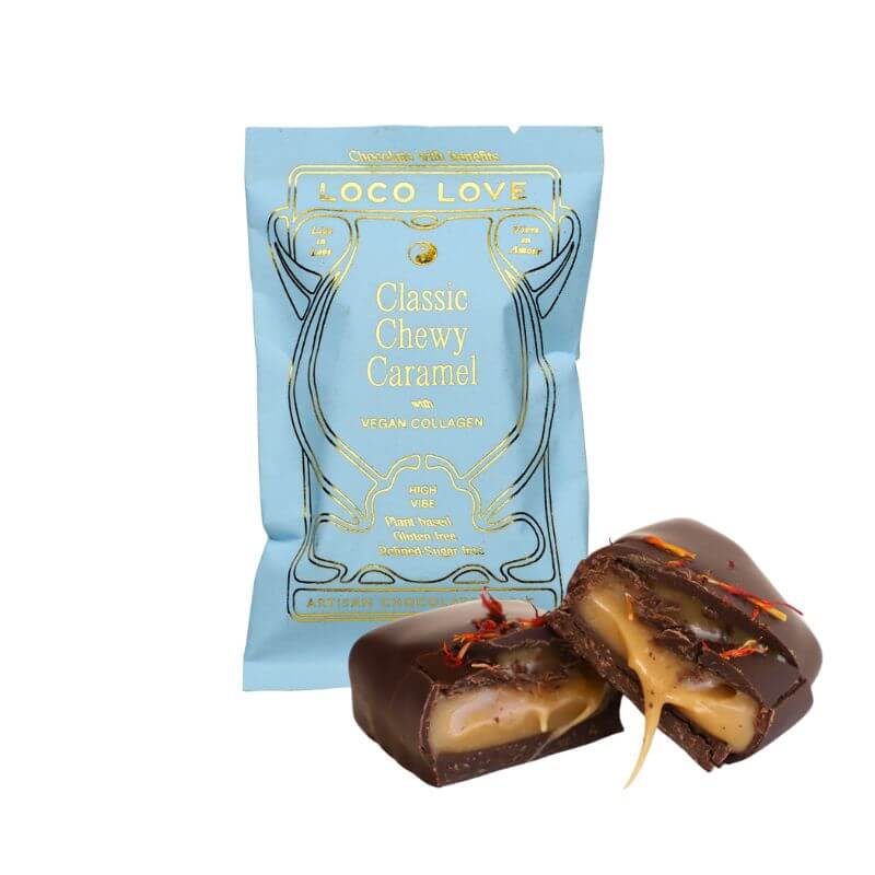 Loco Love classic chewy caramel single, featured in the Joy Wholefoods online store.